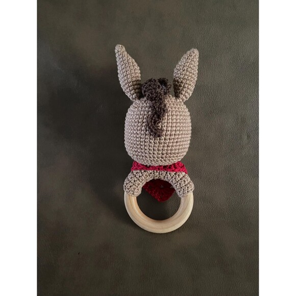 Donkey Rather Shaker Crochet Set, New Born Baby Colección, Handmade crochet - Picture 4 of 4